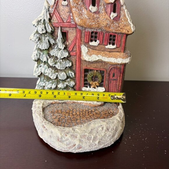 Craft Fair 1990's Vintage Holiday House Unique 9" Votive Holder Flat Profile - Picture 9 of 11
